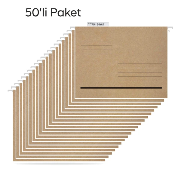 Tuna Askılı Dosya Metal Çubuklu Telli Tek Sayfa ASD2001 50 LI PAKET ürün görseli 1