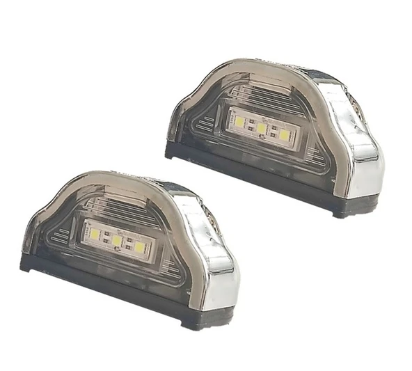 2 Adet Tır Kamyon Dorse Plaka Lambası Kobra Krom 12-24 Volt ürün görseli 1