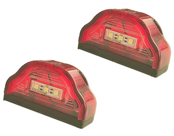 2 Adet Tır Kamyon Dorse Plaka Lambası Kobra Kırmızı 12-24 Volt ürün görseli 1