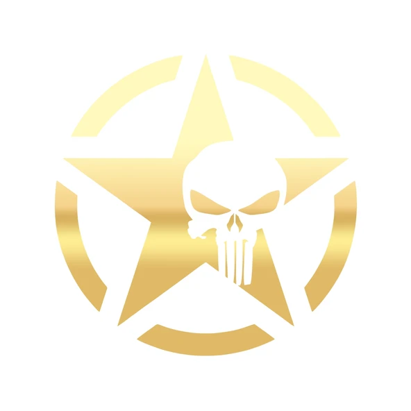 Yıldız Punisher Kurukafa Sticker17x17 Cm Gold ürün görseli 1