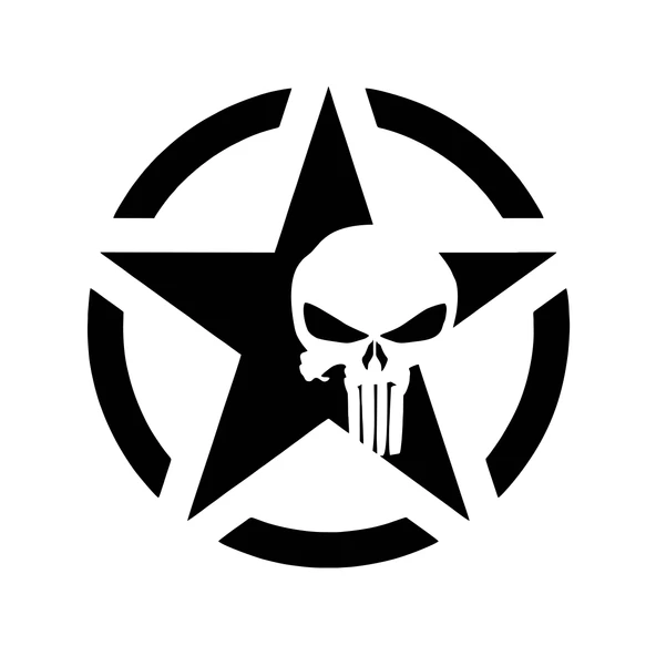 Yıldız Punisher Kurukafa Sticker17x17 Cm Siyah ürün görseli 1