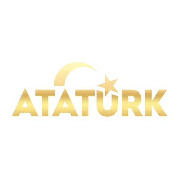 Atatürk yazısı ve Ayyıldız Sticker17x17 Cm Gold ürün görseli 1