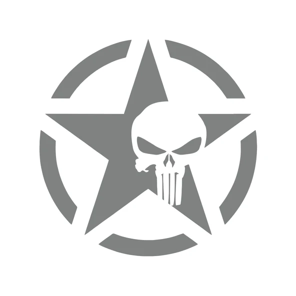 Yıldız Punisher Kurukafa Sticker17x17 Cm Gri ürün görseli 1