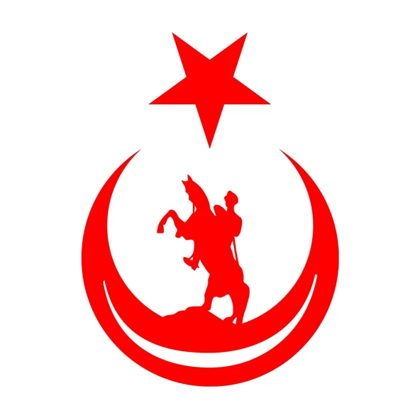 Ay Yıldız İçinde Atatürk Silüeti Sticker17x17 Cm Kırmızı ürün görseli 1