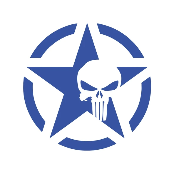 Yıldız Punisher Kurukafa Sticker17x17 Cm Mavi ürün görseli 1
