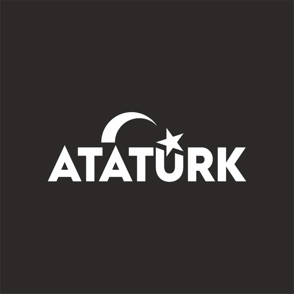 Atatürk yazısı ve Ayyıldız Sticker17x17 Cm Beyaz ürün görseli 1