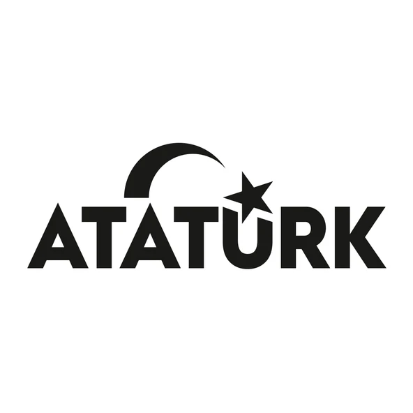 Atatürk yazısı ve Ayyıldız Sticker17x17 Cm Siyah ürün görseli 1