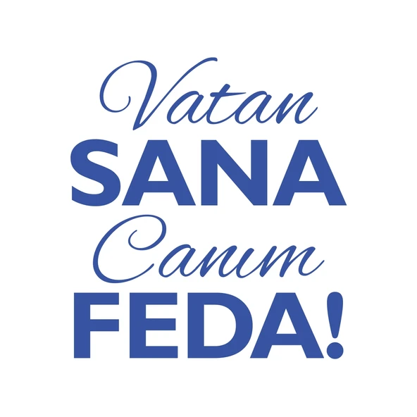 Vatan Sana Canım Feda Sticker17x17 Cm Mavi ürün görseli 1