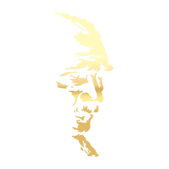 Atatürk Silüet Sticker17x17 Cm Gold ürün görseli 1