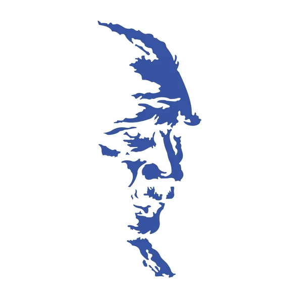 Atatürk Silüet Sticker17x17 Cm Mavi ürün görseli 1