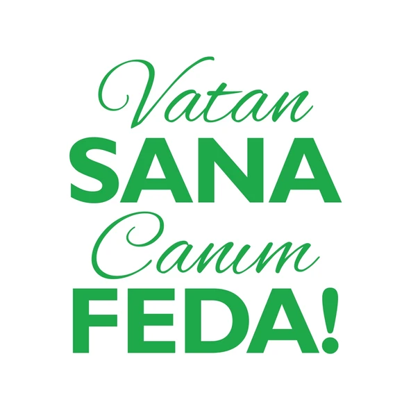 Vatan Sana Canım Feda Sticker17x17 Cm Yeşil ürün görseli 1