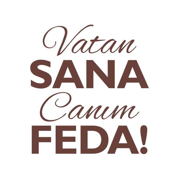 Vatan Sana Canım Feda Sticker17x17 Cm Kahverengi ürün görseli 1