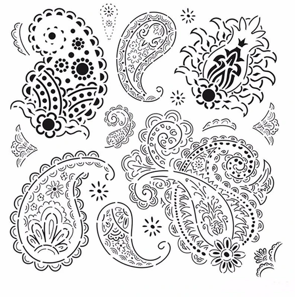 HD107 Home Dekor Stencil 45x45 ürün görseli 1