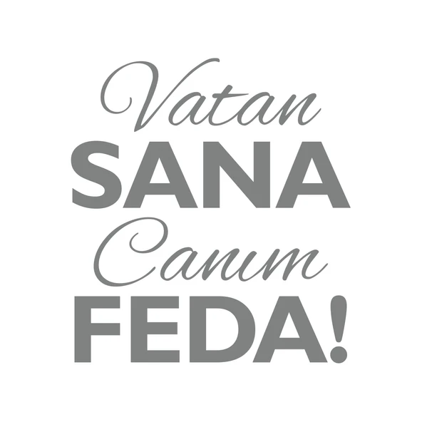 Vatan Sana Canım Feda Sticker17x17 Cm Gri ürün görseli 1