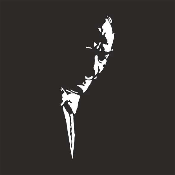 Atatürk Silüet Sticker17x17 Cm Beyaz ürün görseli 1
