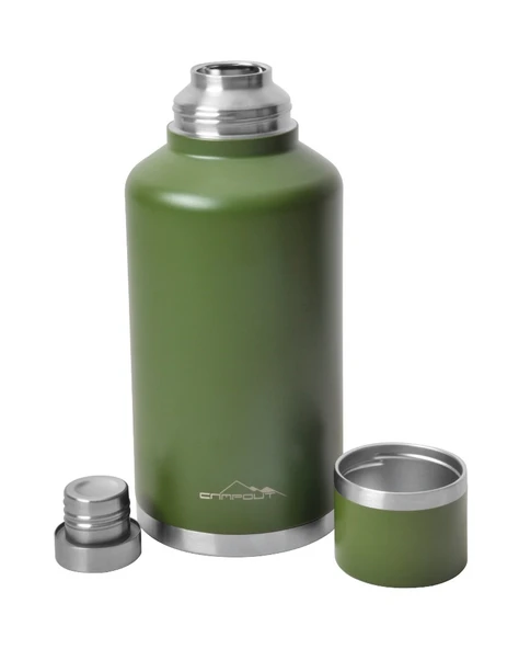 Nurgaz Campout Çift Katmanlı Termos 2000 ML Yeşil - Resim 2