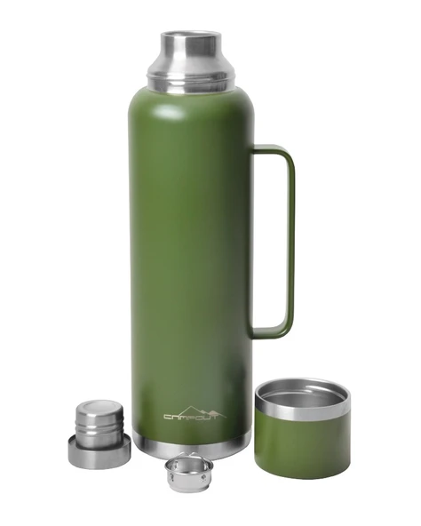 Nurgaz Campout Çift Katmanlı Termos 1500 ML Yeşil - Resim 2