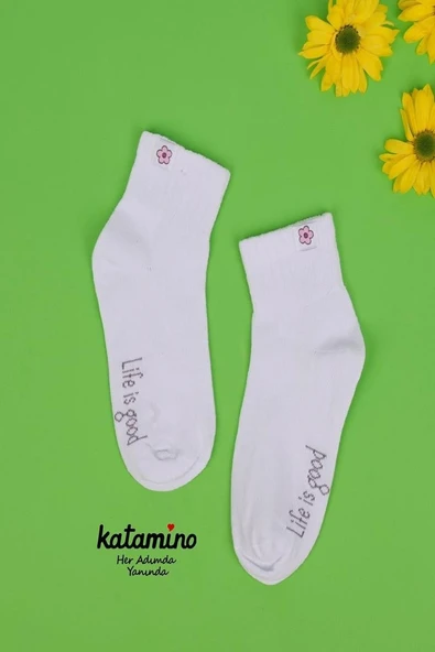 3'lü Kız Çocuk Basic Bej Pembe Beyaz Soket Çorap - Resim 3