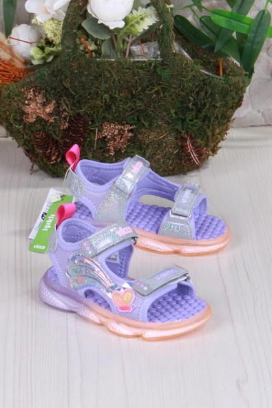 Vicco 332.B25Y.254 Lila Can Anatomik Işıklı Kız Çocuk Sandalet ürün görseli 1