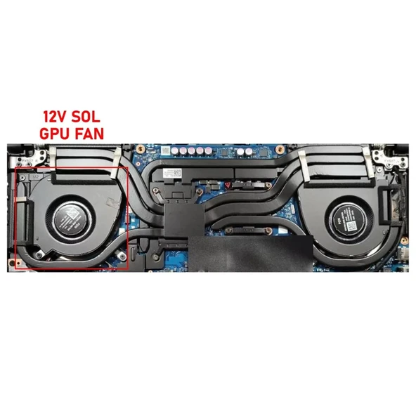 Asus TUF Dash F15 FX517ZR-HN013W uyumlu Notebook Gpu Fanı / Ver.2 R - 12V ürün görseli 1