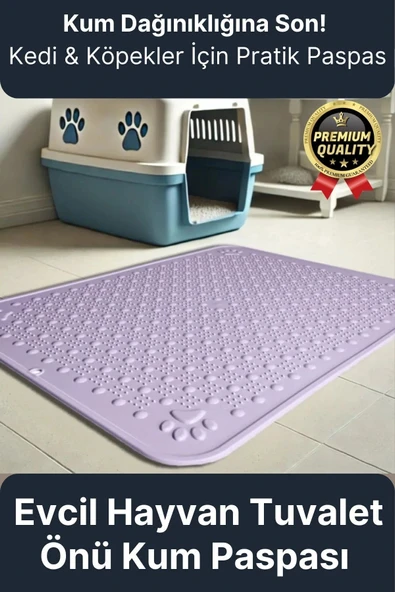 Premium Silinebilir Yıkanabilir Dayanıklı Kedi Köpek Evcil Hayvan Tuvalet Önü Mama Kabı Kum Paspası ürün görseli 1