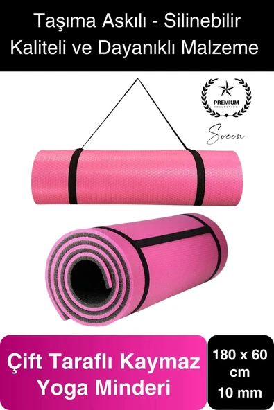 Premium 180 cm Çift Taraflı Kaymaz Yoga Meditasyon Minderi Taşıma Askılı Rahat Su Geçirmez Mat ürün görseli 1