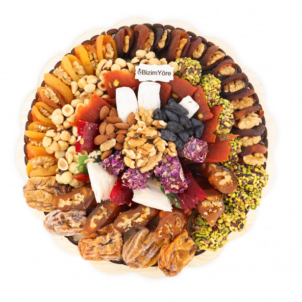 ''Kriz Bastıran'' Kuru Meyve Tabağı Hediyelik Kayısı Sepeti 2,1 Kg No 9 ürün görseli 1