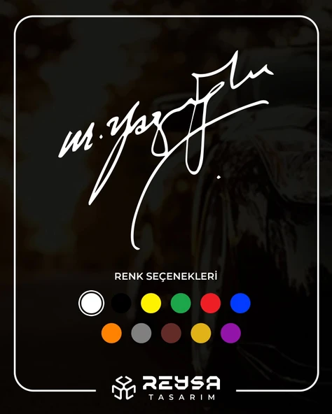 Muhsin Yazıcıoğlu İmza Sticker17x17 Cm Beyaz ürün görseli 1