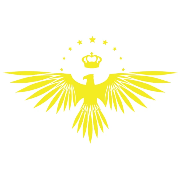 Yıldızlı Kartal  Oto Sticker17x17 Cm Sarı ürün görseli 1