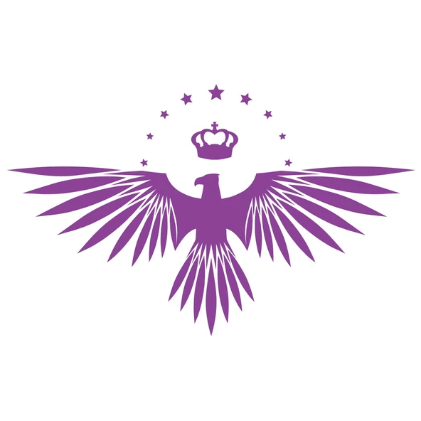Yıldızlı Kartal  Oto Sticker17x17 Cm Mor ürün görseli 1