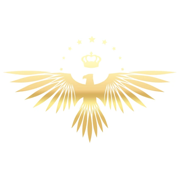 Yıldızlı Kartal  Oto Sticker17x17 Cm Gold ürün görseli 1