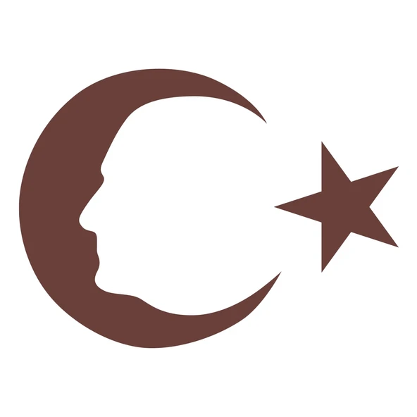 Ayyıldız ve Atatürk Silüeti Sticker17x17 Cm Kahverengi ürün görseli 1