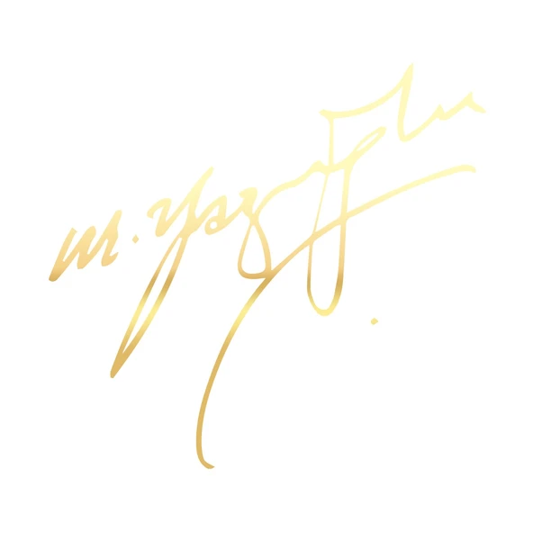 Muhsin Yazıcıoğlu İmza Sticker17x17 Cm Gold ürün görseli 1