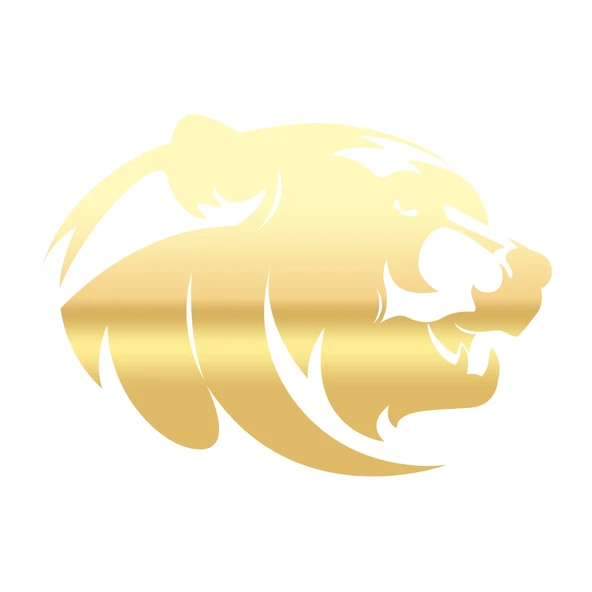 Ayı Kafası Sticker 17x17 Cm Gold ürün görseli 1