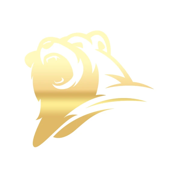 Ayı Kafası Sticker 17x17 Cm Gold ürün görseli 1