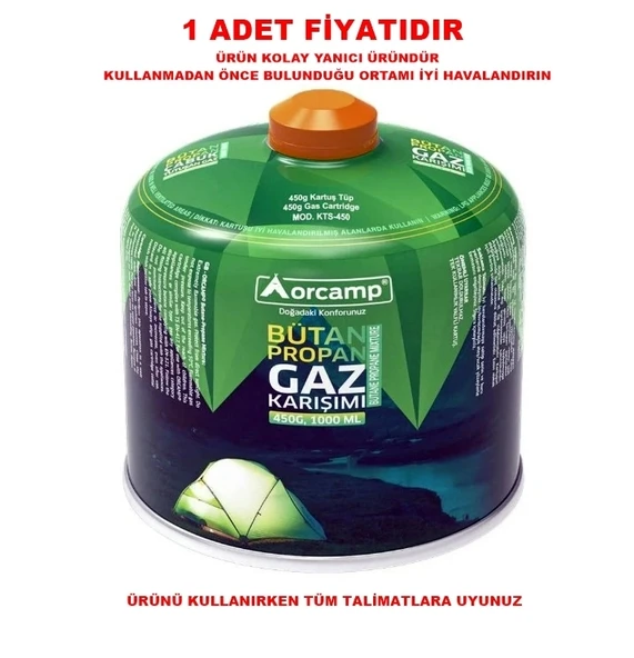 ORCAMP Yedek Ocak Tüp Gaz Kartuşu 450gr (kts-450) ürün görseli 1