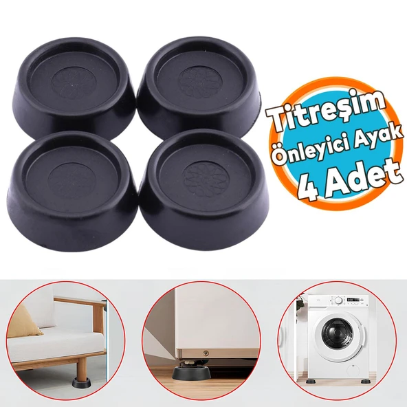 Titreşim Önleyici Çamaşır Makinesi Beyaz Eşya Ayağı 4 Adet Kaymaz Gürültü Azaltıcı Engelleyici Ayak ürün görseli 1