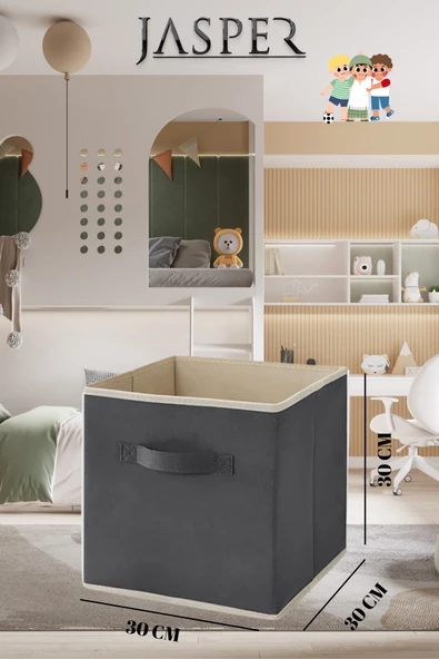 JASPER Dolap Içi Düzenleyici , Çamaşır Oyuncak Saklama Kutusu Sepet Organizer 33x30x30 ürün görseli 1