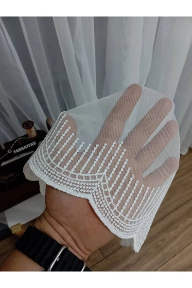 Lanka Sade Düz Etek Işlemeli Ütü Istemez Yeni Tarz 3kat Pileli Tül Perde ürün görseli 1