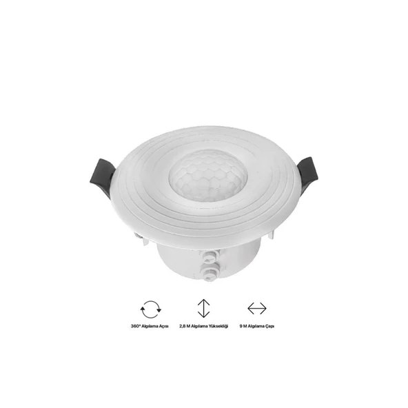 Xenon Smart Pır Hareket Sensörü 220 V Ac 2.8 M Yükseklik 9 M Çap Toplam 63 M2 Algılama Kapasitesi X1041 ürün görseli 1