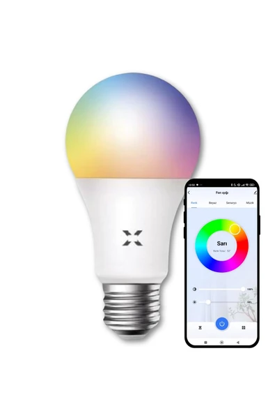 Xenon Smart Akıllı Ampul  9W, Wifi, 16 Milyon Renk, Mobil Kontrollü, Sesli Komut, RGB Led Ampul (X7021) ürün görseli 1