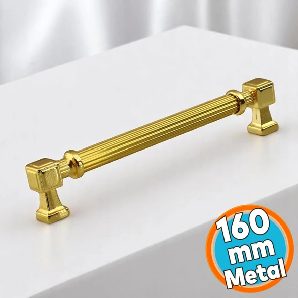 Mobilya Çekmece Mutfak Dolabı Dolap Kulpları Kulbu Kulpu Gold Altın Metal Kulp 160 mm - 16 cm ürün görseli 1
