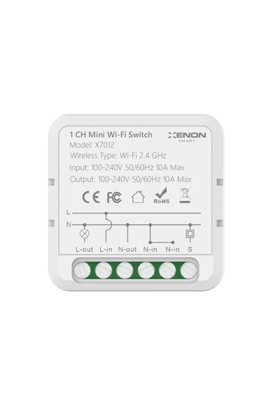Xenon Smart Akıllı Anahtar Wifi, Bluetooth, 1 Kanal, Sıva Altı, Mobil Kontrol, Akıllı Röle (X7012) ürün görseli 1