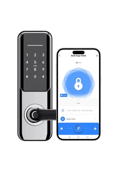 Xenon Smart Akıllı Kapı Kilidi Mobil App Parmak Izi Şifre Rfıd Wi-fi Google Home & Alexa Kontrollü Kilit X8051 ürün görseli 1