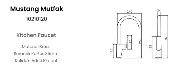 FLEKO MSTNG420 MUTFAK BATARYASI KROM - Resim 2