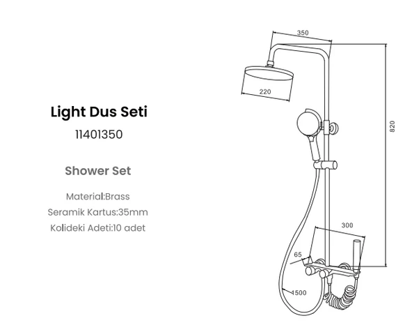 FLEKO LIGHT 322 LIGHT ANTRASİT DUŞ SİSTEMİ - Resim 2