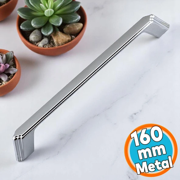 Mobilya Çekmece Mutfak Dolabı Dolap Kulpları Kulbu Kulpu Krom Metal Kulp 160 mm -16 cm ürün görseli 1