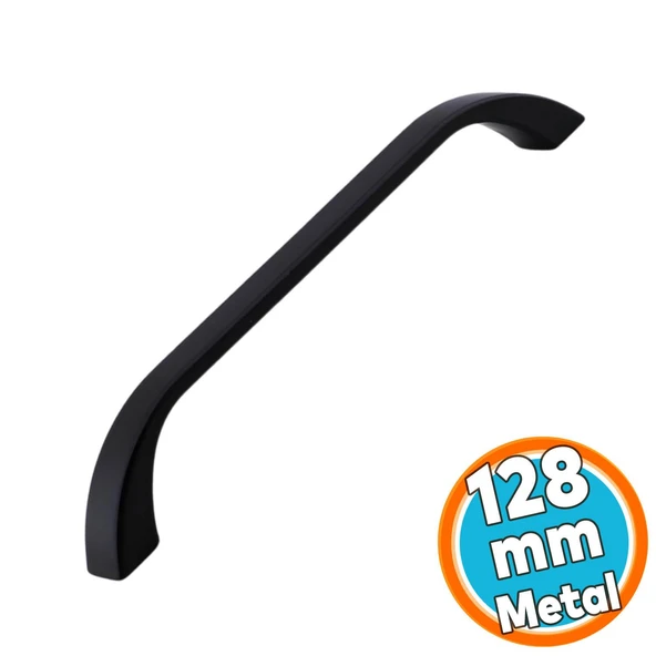 Mobilya Çekmece Mutfak Dolap Dolabı Kulpları Kapak Kulb 12.8 cm Kulp 128 mm Siyah Metal ürün görseli 1