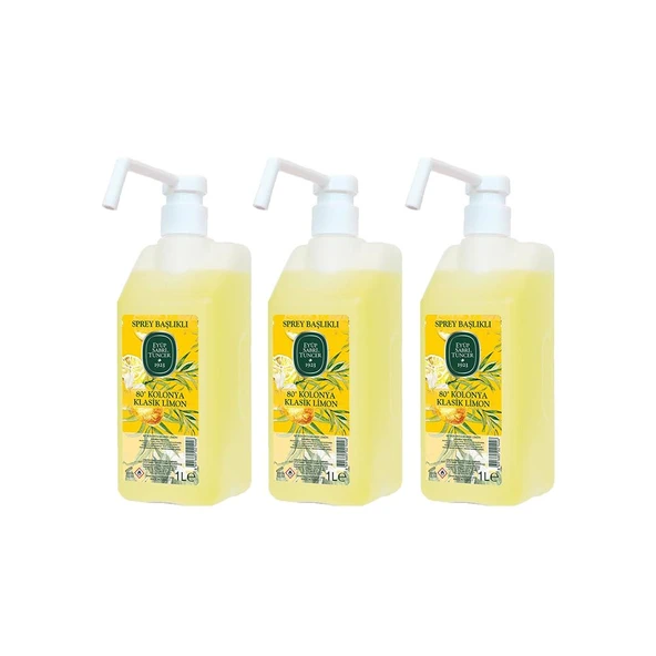 Eyüp Sabri Tuncer Klasik Limon Kolonyası Sprey Başlıklı 1 lt x 3 ürün görseli 1
