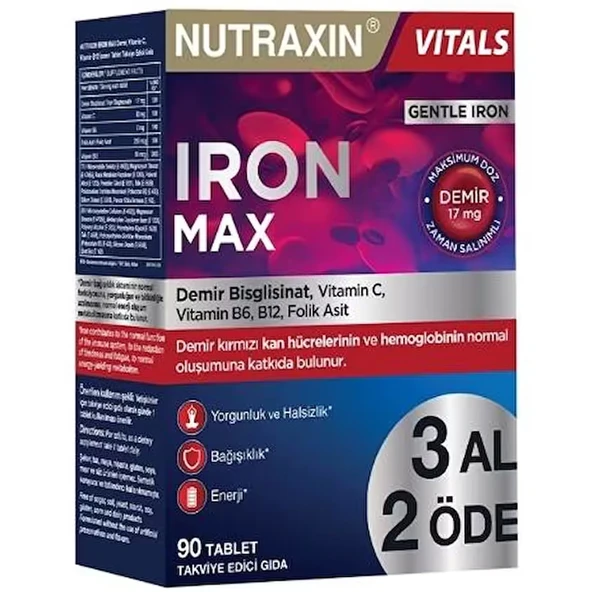 Nutraxin Iron Max 3 Al 2 Öde 90 Tablet ürün görseli 1